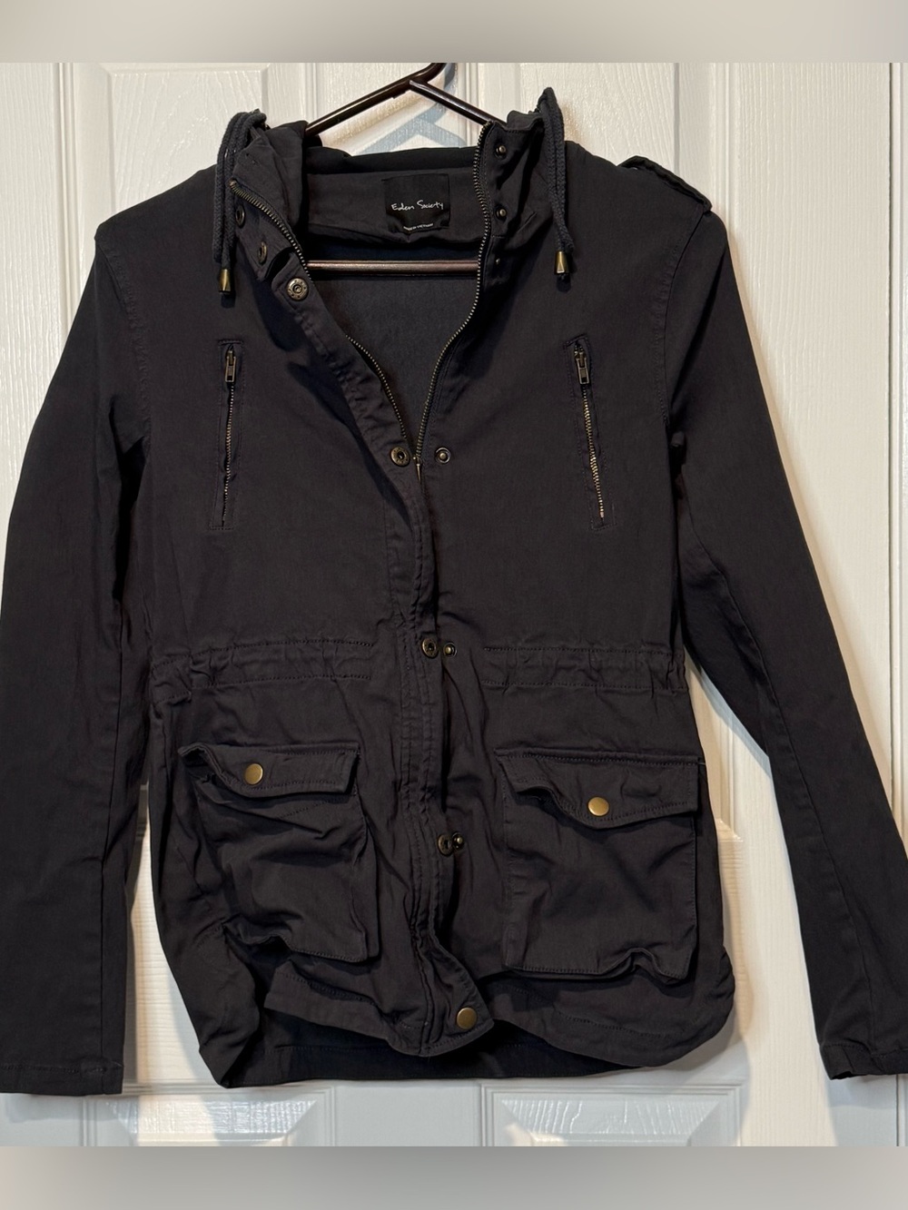 Eden Society Hooded Cargo Jacket - Black